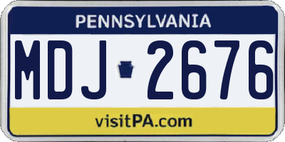 PA license plate MDJ2676