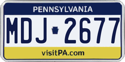 PA license plate MDJ2677