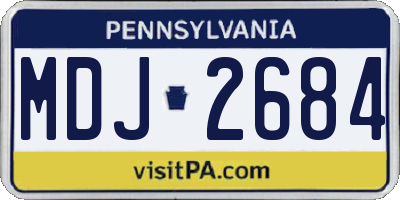 PA license plate MDJ2684
