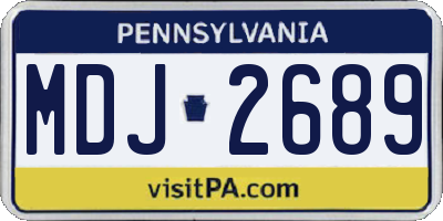 PA license plate MDJ2689