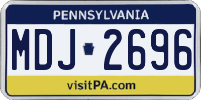 PA license plate MDJ2696