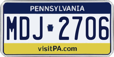 PA license plate MDJ2706
