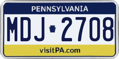 PA license plate MDJ2708