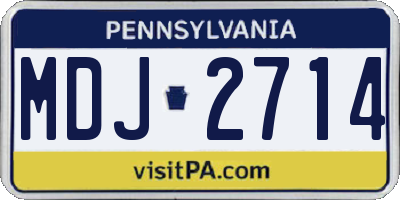 PA license plate MDJ2714