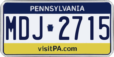 PA license plate MDJ2715