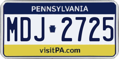 PA license plate MDJ2725