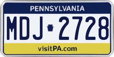 PA license plate MDJ2728