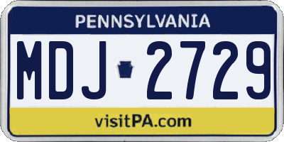 PA license plate MDJ2729