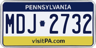 PA license plate MDJ2732