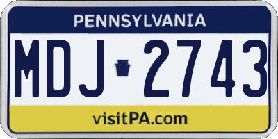 PA license plate MDJ2743