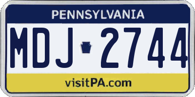 PA license plate MDJ2744