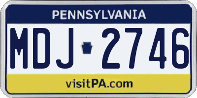 PA license plate MDJ2746