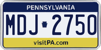 PA license plate MDJ2750