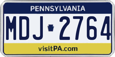 PA license plate MDJ2764