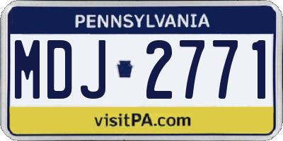 PA license plate MDJ2771