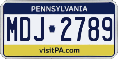 PA license plate MDJ2789