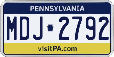 PA license plate MDJ2792