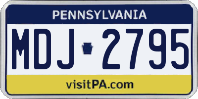 PA license plate MDJ2795