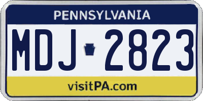 PA license plate MDJ2823