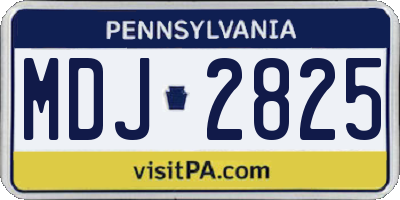 PA license plate MDJ2825