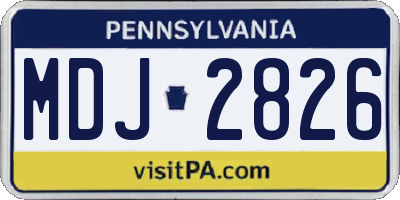 PA license plate MDJ2826