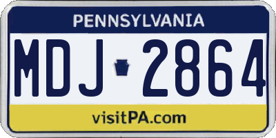 PA license plate MDJ2864