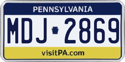 PA license plate MDJ2869
