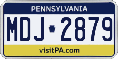 PA license plate MDJ2879