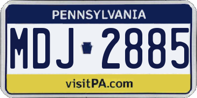 PA license plate MDJ2885