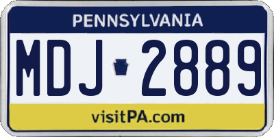 PA license plate MDJ2889