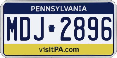PA license plate MDJ2896