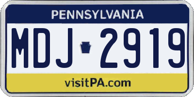 PA license plate MDJ2919