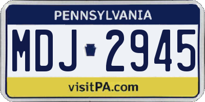 PA license plate MDJ2945