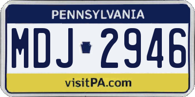 PA license plate MDJ2946