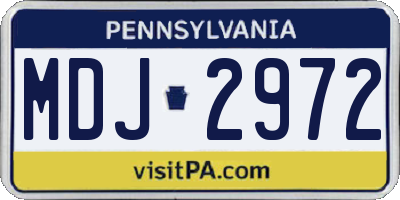PA license plate MDJ2972