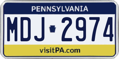 PA license plate MDJ2974