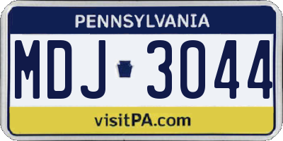 PA license plate MDJ3044