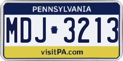 PA license plate MDJ3213