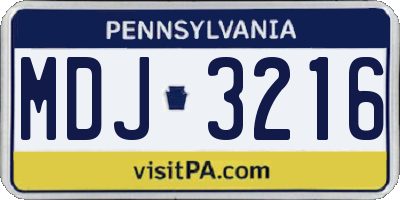 PA license plate MDJ3216