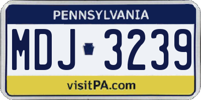 PA license plate MDJ3239