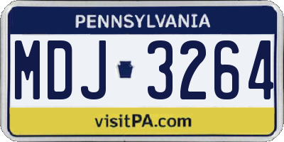 PA license plate MDJ3264