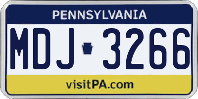 PA license plate MDJ3266
