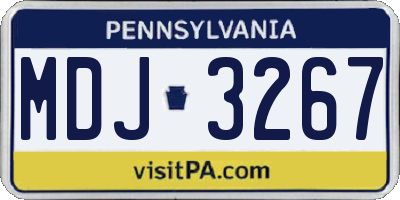 PA license plate MDJ3267