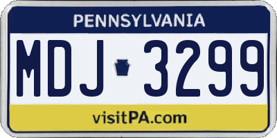PA license plate MDJ3299