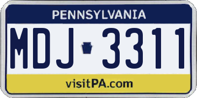 PA license plate MDJ3311