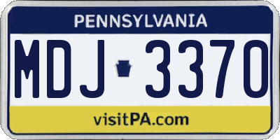 PA license plate MDJ3370