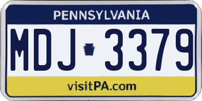 PA license plate MDJ3379
