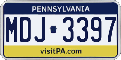 PA license plate MDJ3397