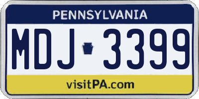 PA license plate MDJ3399