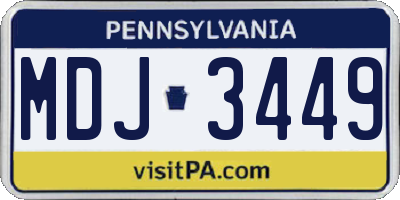 PA license plate MDJ3449
